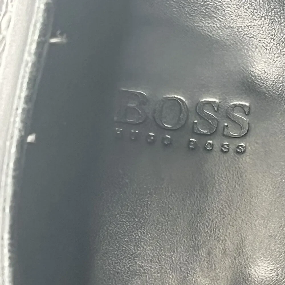 Hugo Boss  Black Leather  Derby Dress Shoes Mens Size 13 PLS READ